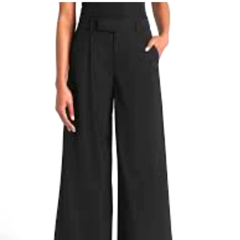 Gap Stretch Modern Fit Stripped Wide leg Pants Black size 4R NWT